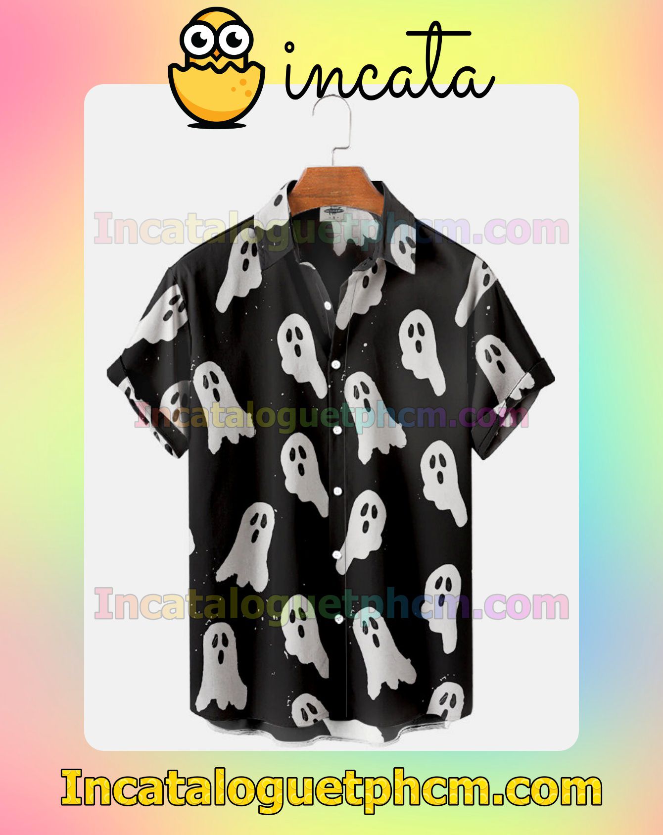 3D Ghost Printed Halloween Idea Shirt