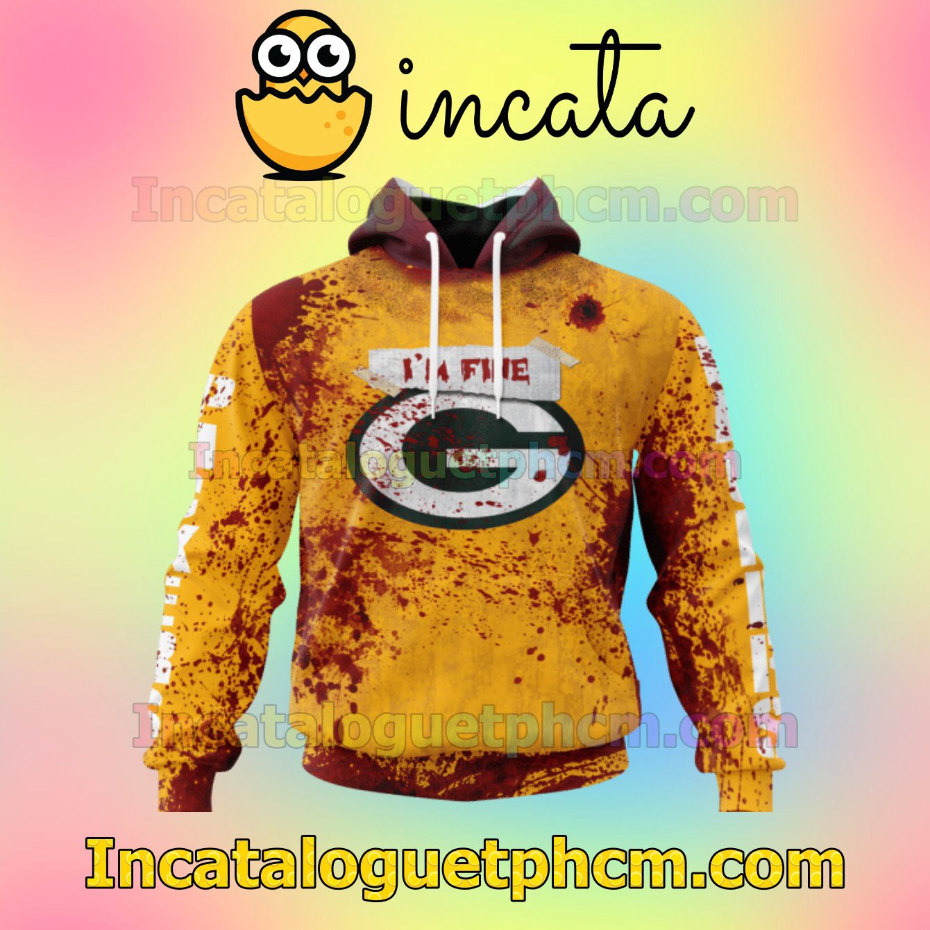Green Bay Packers Blood Jersey NFL Scary Pullover Sweatshirt