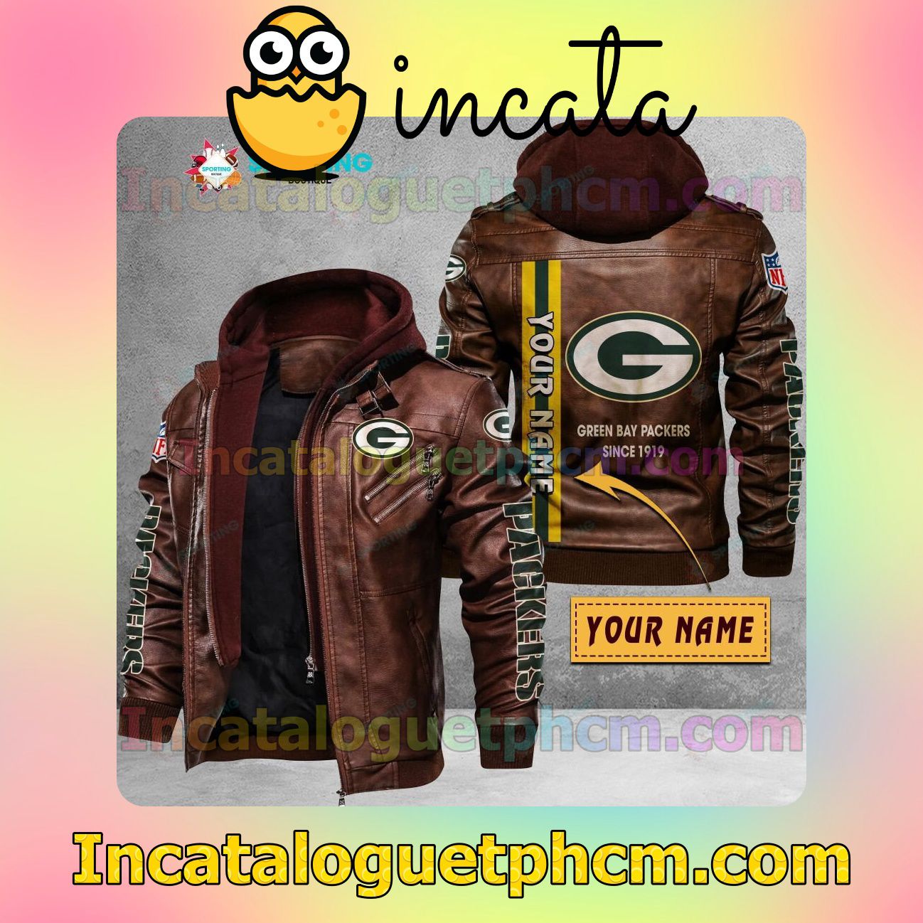 Perfect Green Bay Packers Customize Brand Uniform Leather Jacket