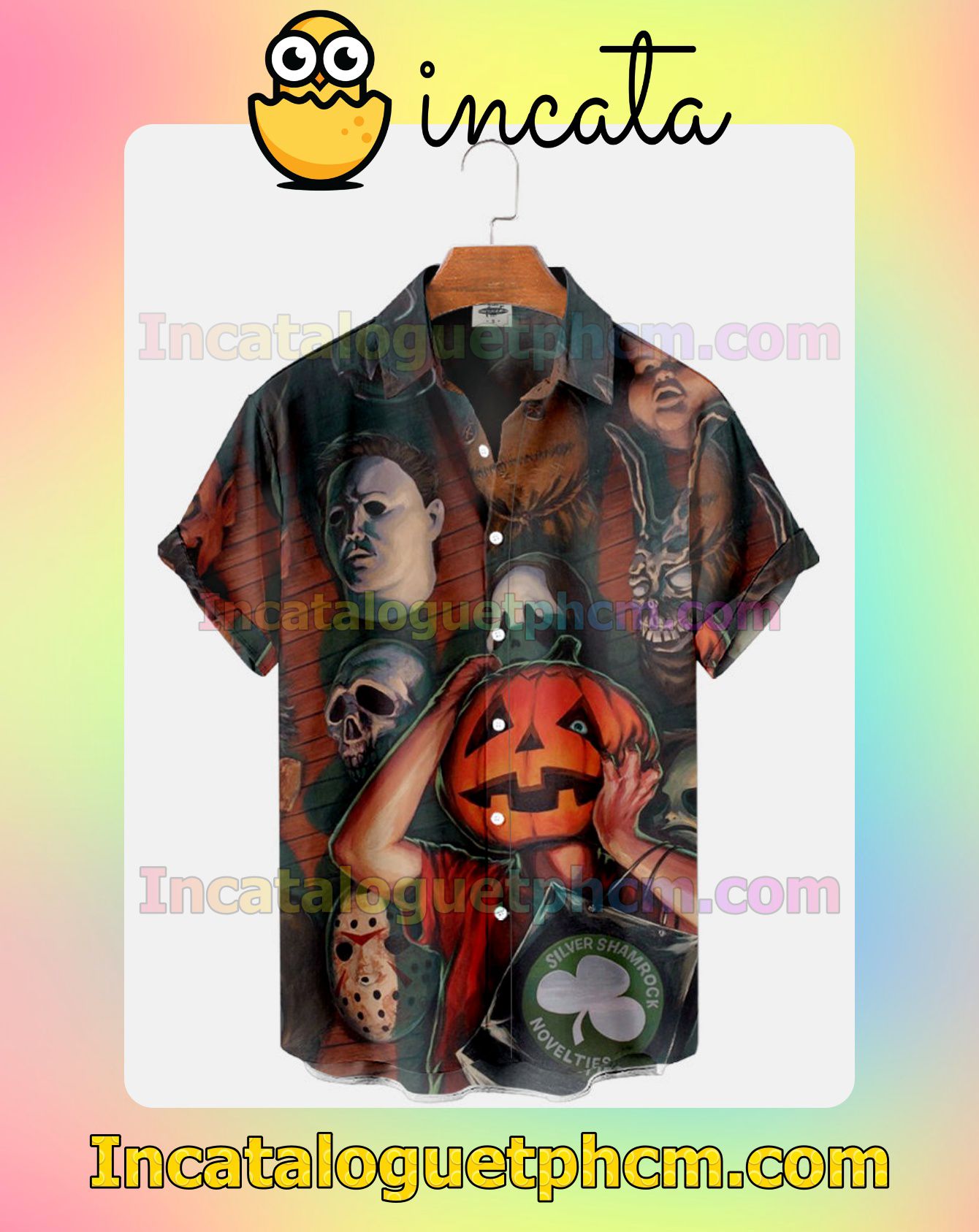 Cheap Halloween Pumpkin And Horror Friends Halloween Idea Shirt