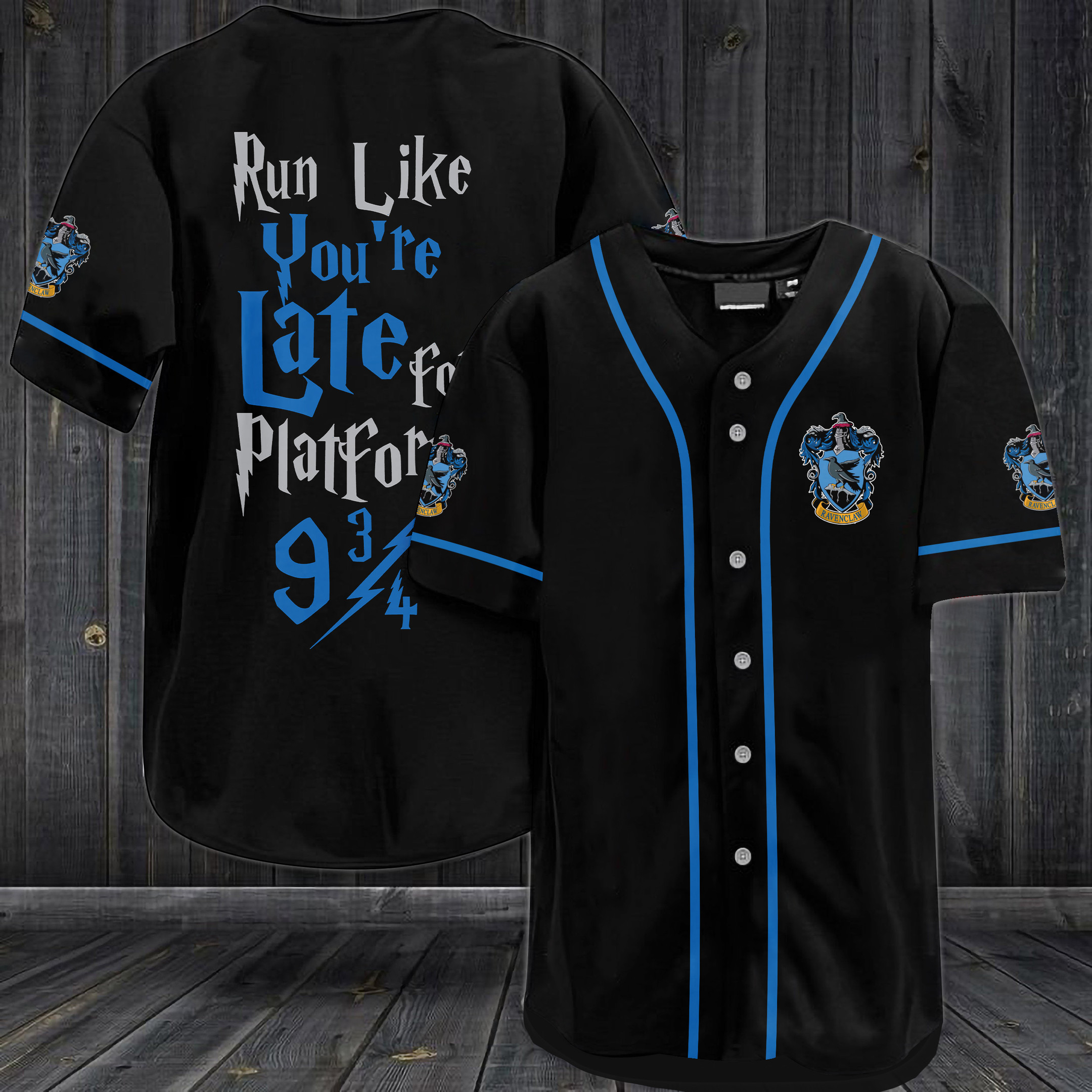 Harry Potter Run Like You'Re Late For Platform 9 3/4 Ravenclaw Baseball Jersey Shirt
