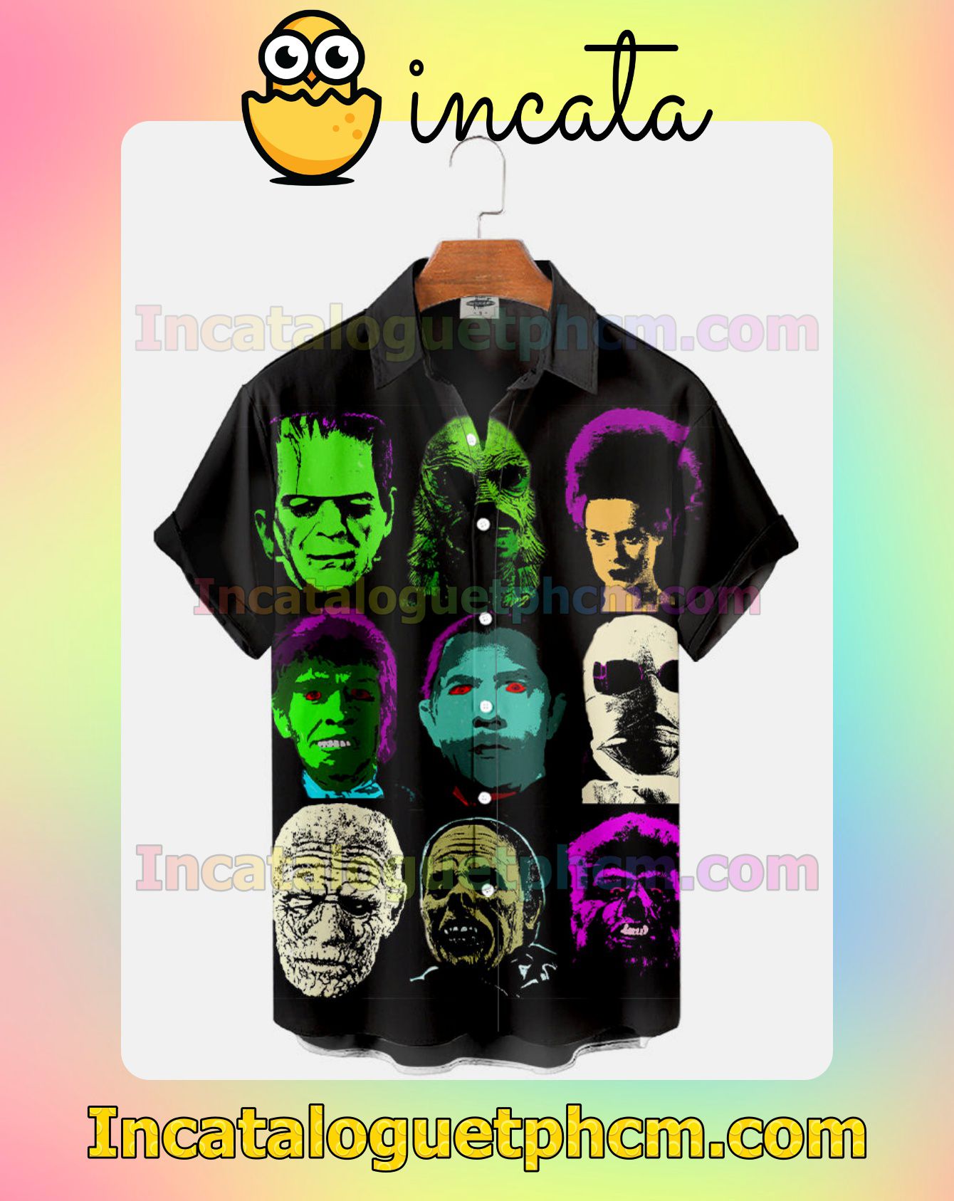 Horror Faces Halloween Idea Shirt