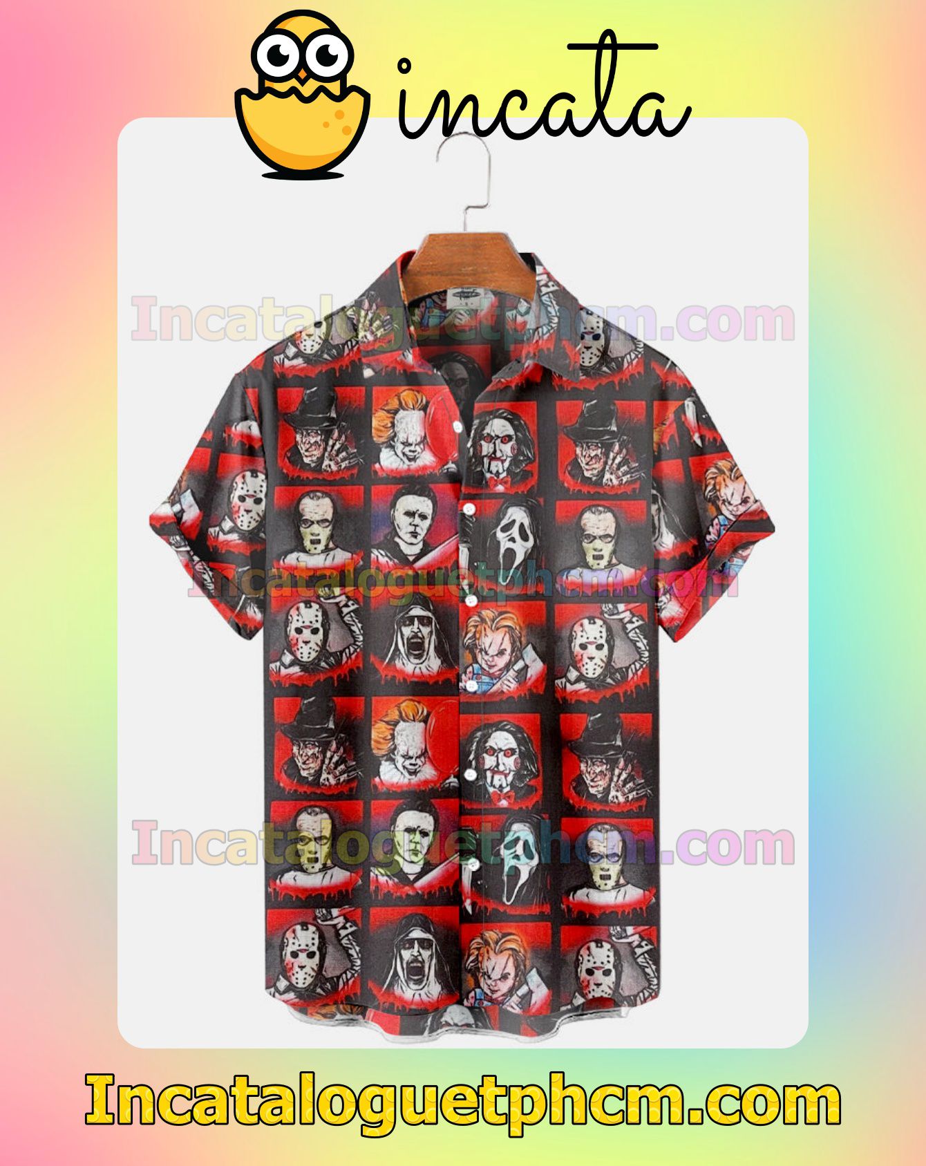 Discount Horror Movie Character Collage Halloween Idea Shirt