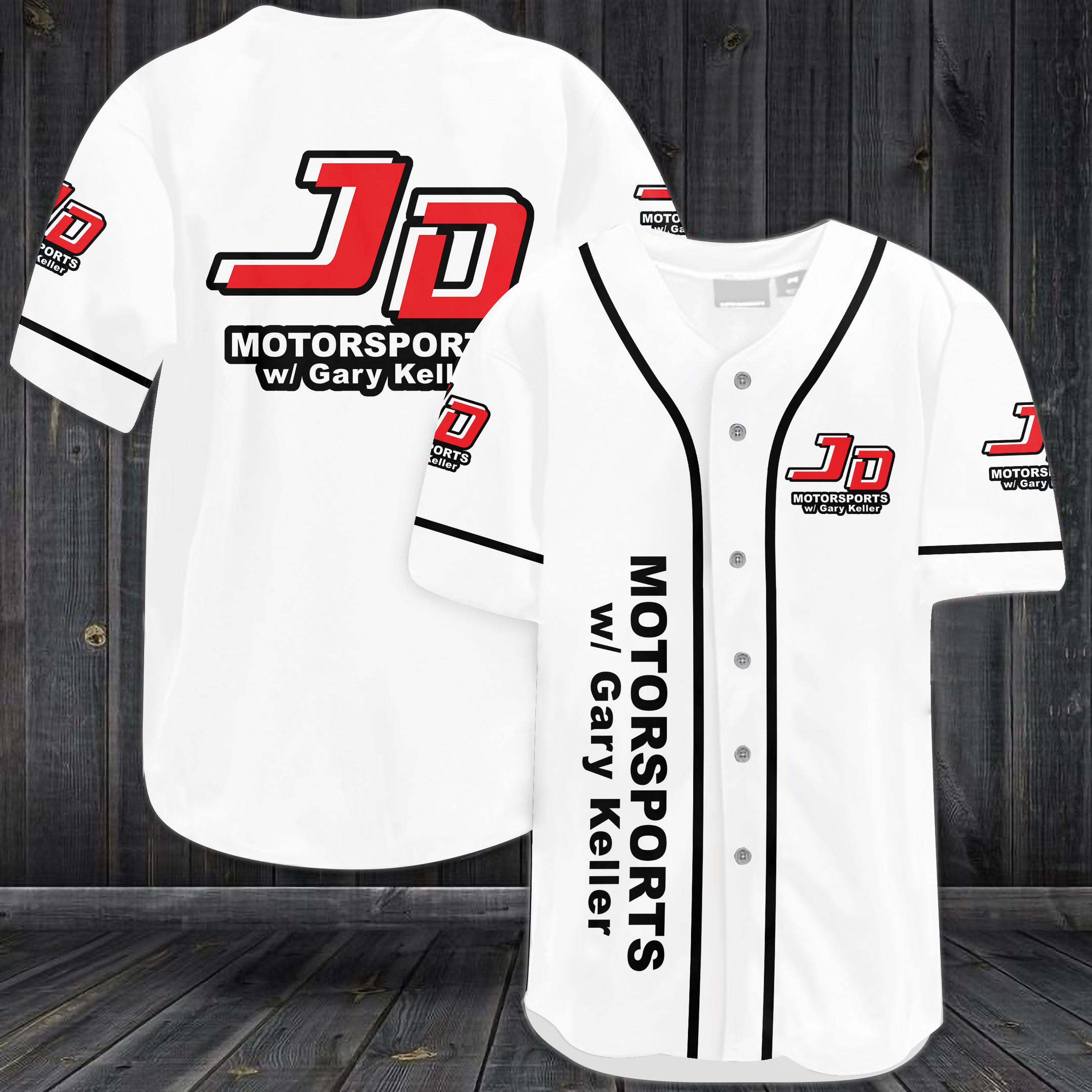 JD Motorsports W/ Gary Keller Baseball Jersey Shirt