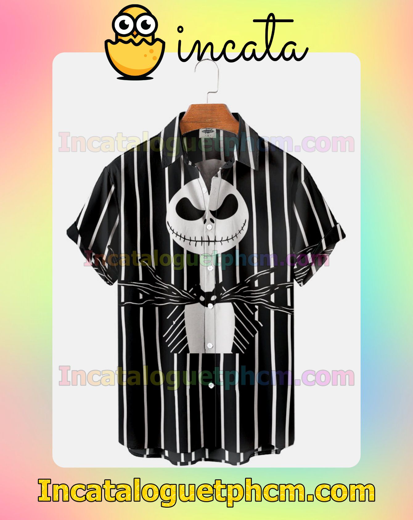 Funny Tee Jack Skellington Black And White Stripes Halloween Idea Shirt