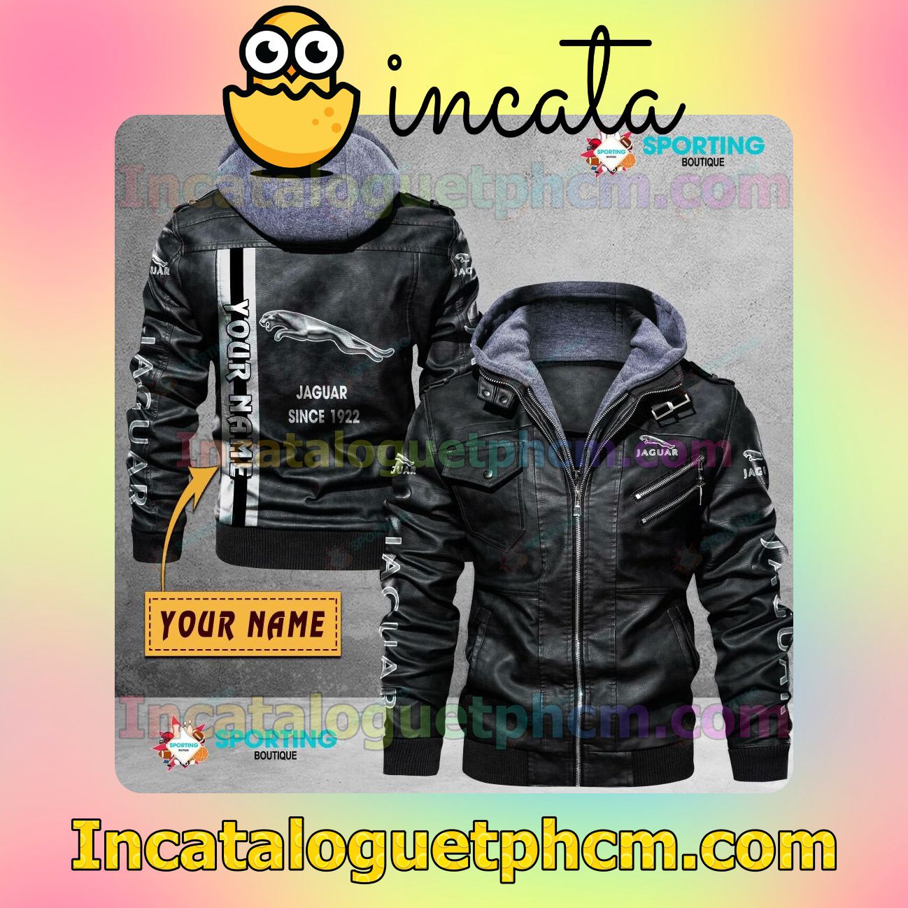 Jaguar Customize Brand Uniform Leather Jacket