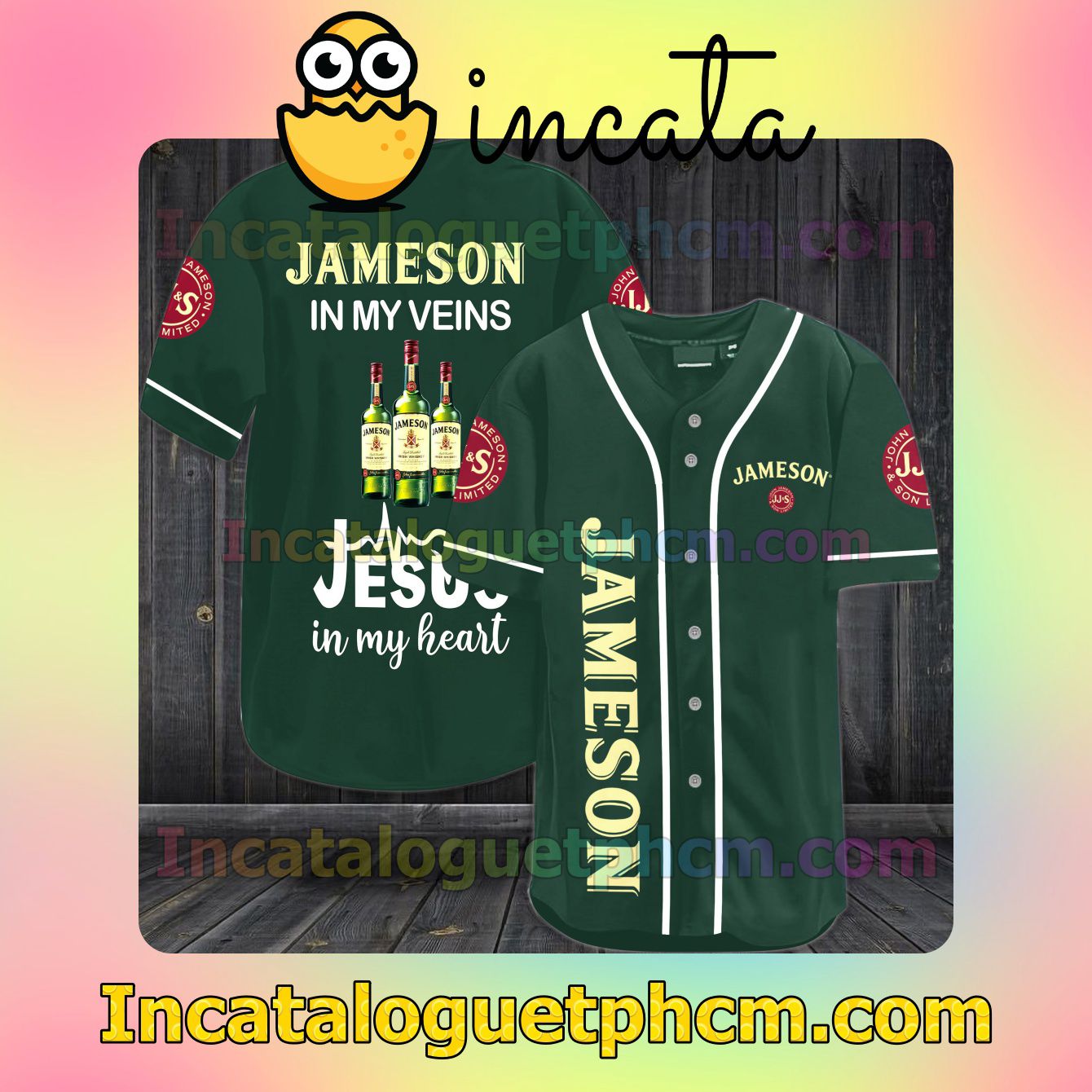 Jameson In My Veins Jesus In My Heart Baseball Jersey Shirt