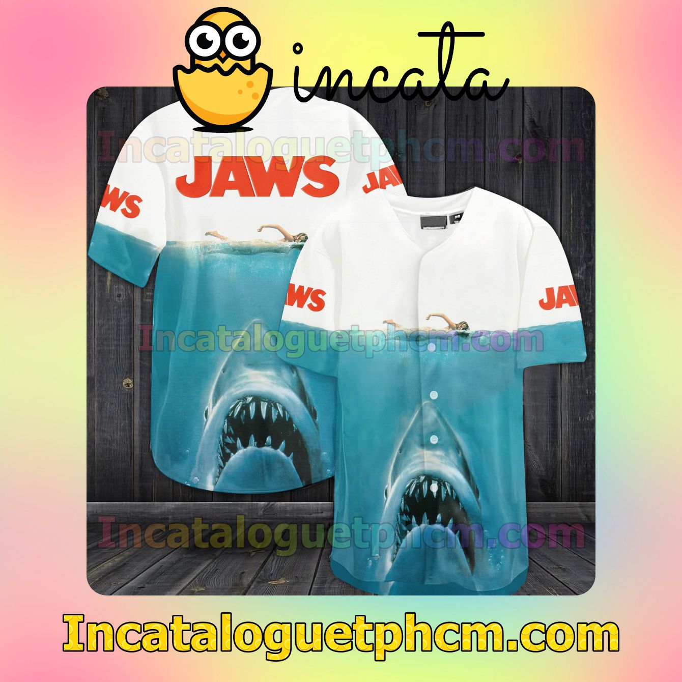 Clothing Jaws Shark Baseball Jersey Shirt
