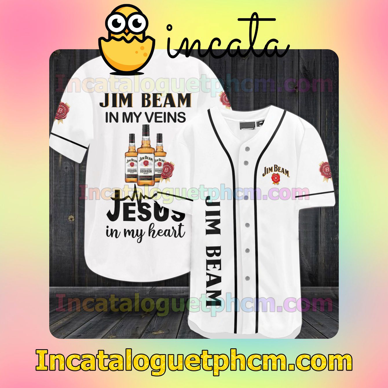 Jim Beam In My Veins Jesus In My Heart Baseball Jersey Shirt