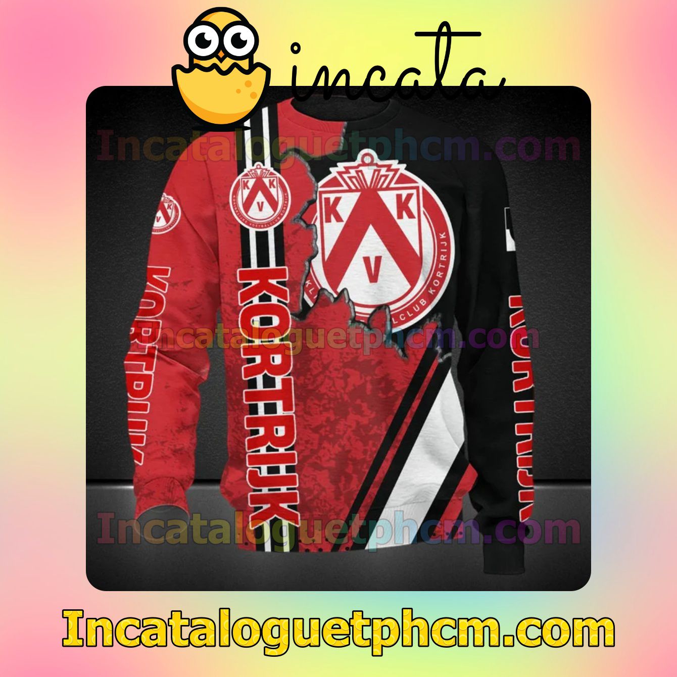 Adorable Koninklijke Voetbalclub Kortrijk Football Club Long Sleeve Tee Bomber Jacket