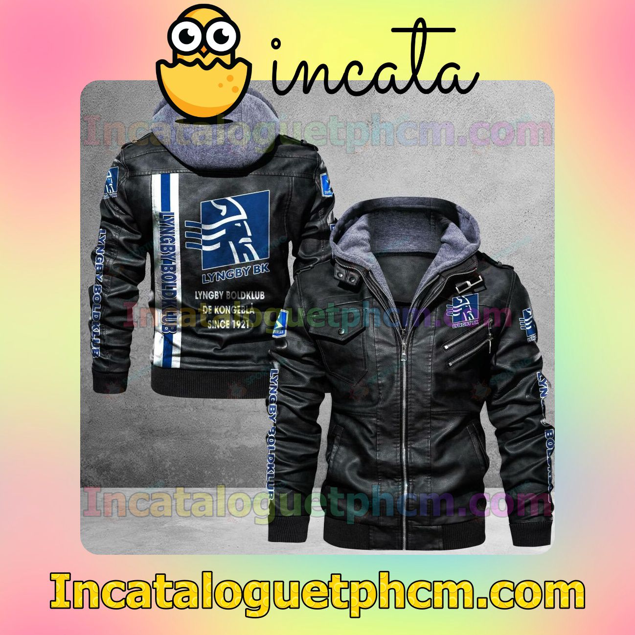 Lyngby Boldklub Brand Uniform Leather Jacket