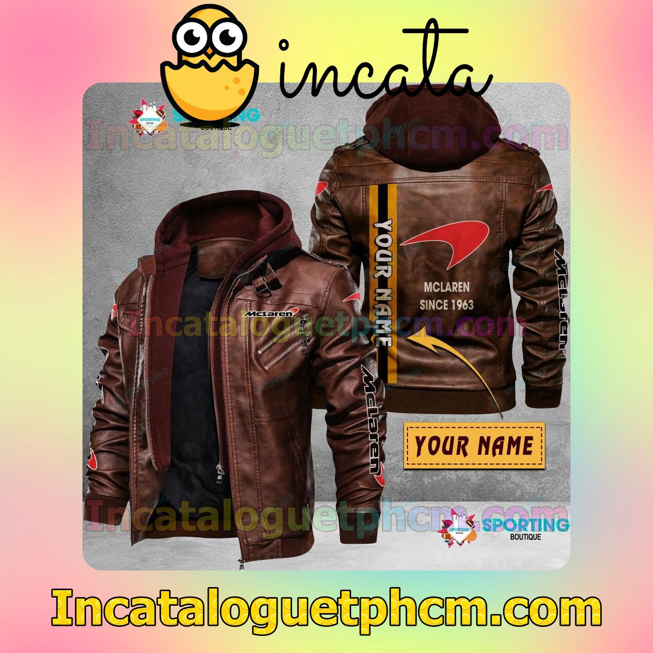Great artwork! Mclaren Customize Brand Uniform Leather Jacket