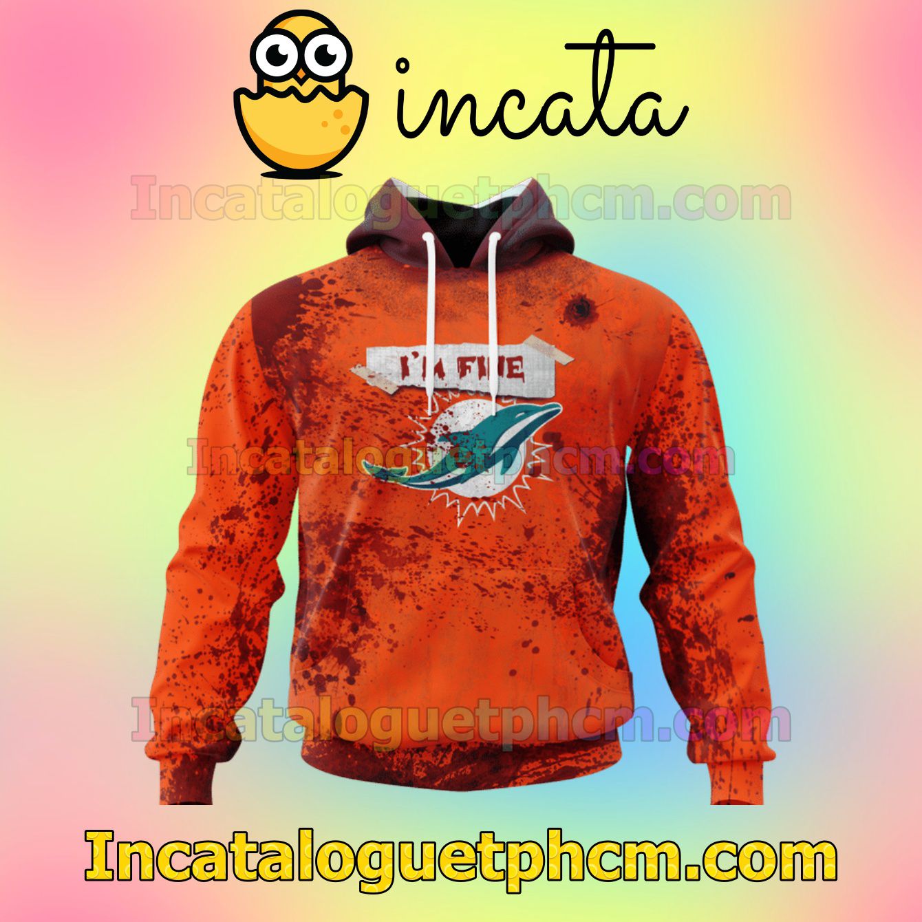 Excellent Miami Dolphins Blood Jersey NFL Scary Pullover Sweatshirt