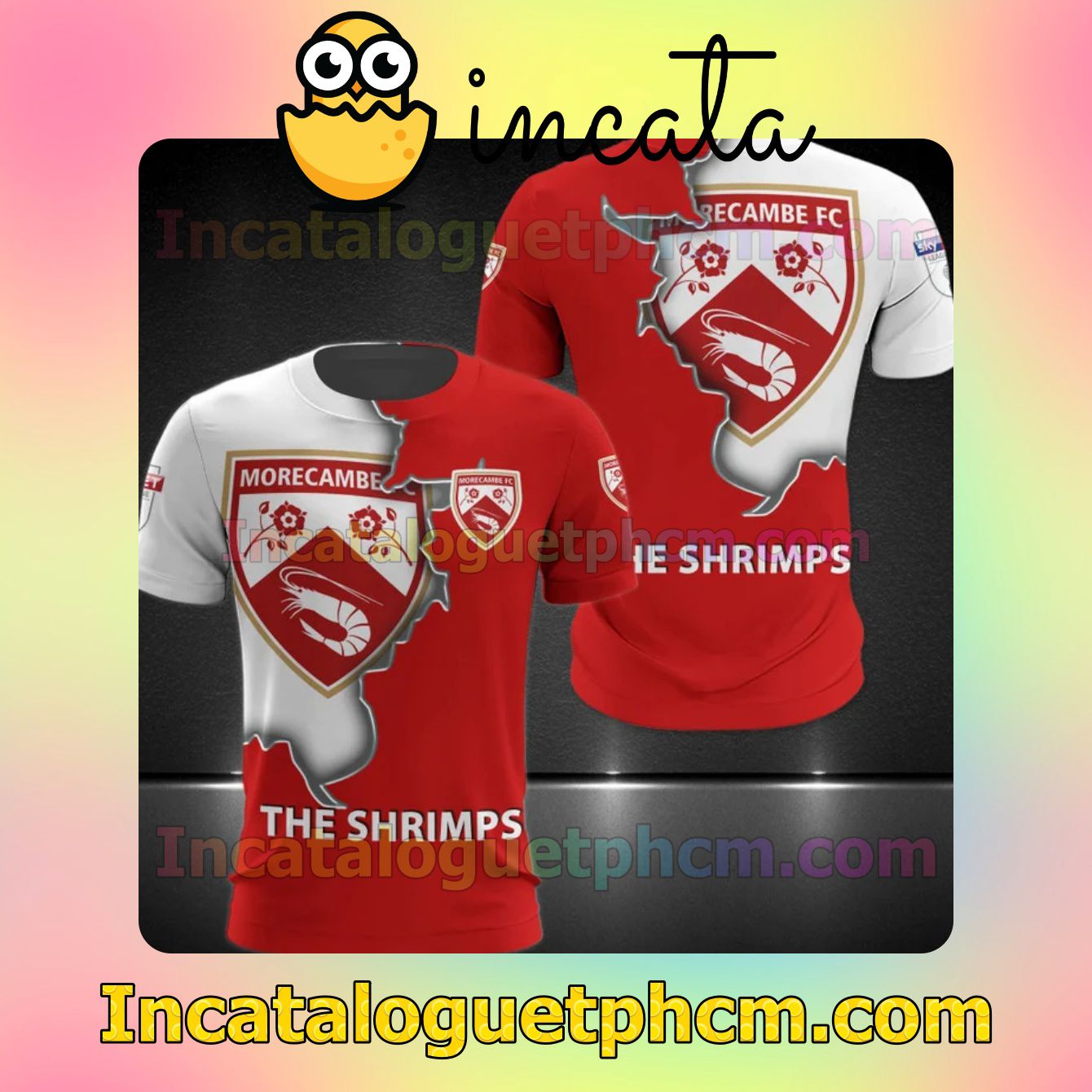 Free Ship Morecambe FC The Shrimps Long Sleeve Tee Bomber Jacket