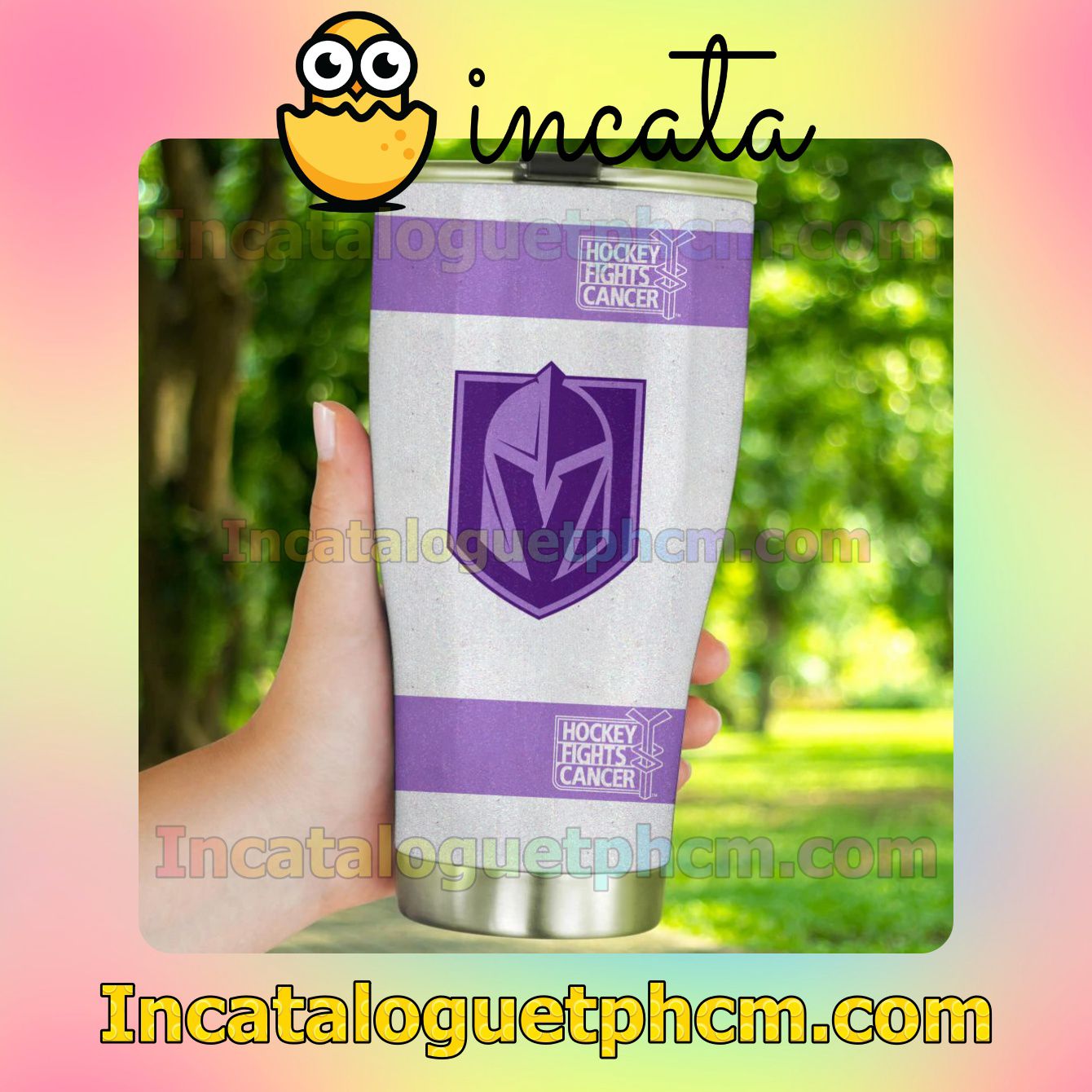 Fast Shipping NHL Vegas Golden Knights Fights Cancer 20 30 Oz Tumbler