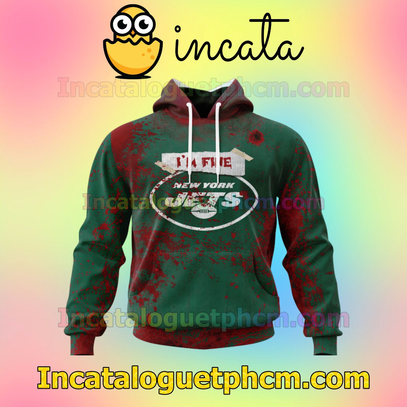 New York Jets Blood Jersey NFL Scary Pullover Sweatshirt