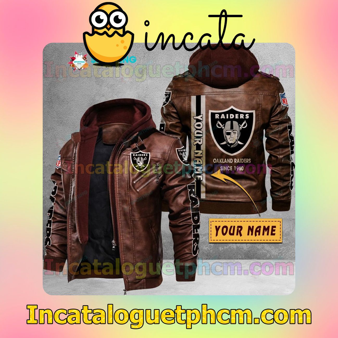 Cheap Oakland Raiders Customize Brand Uniform Leather Jacket