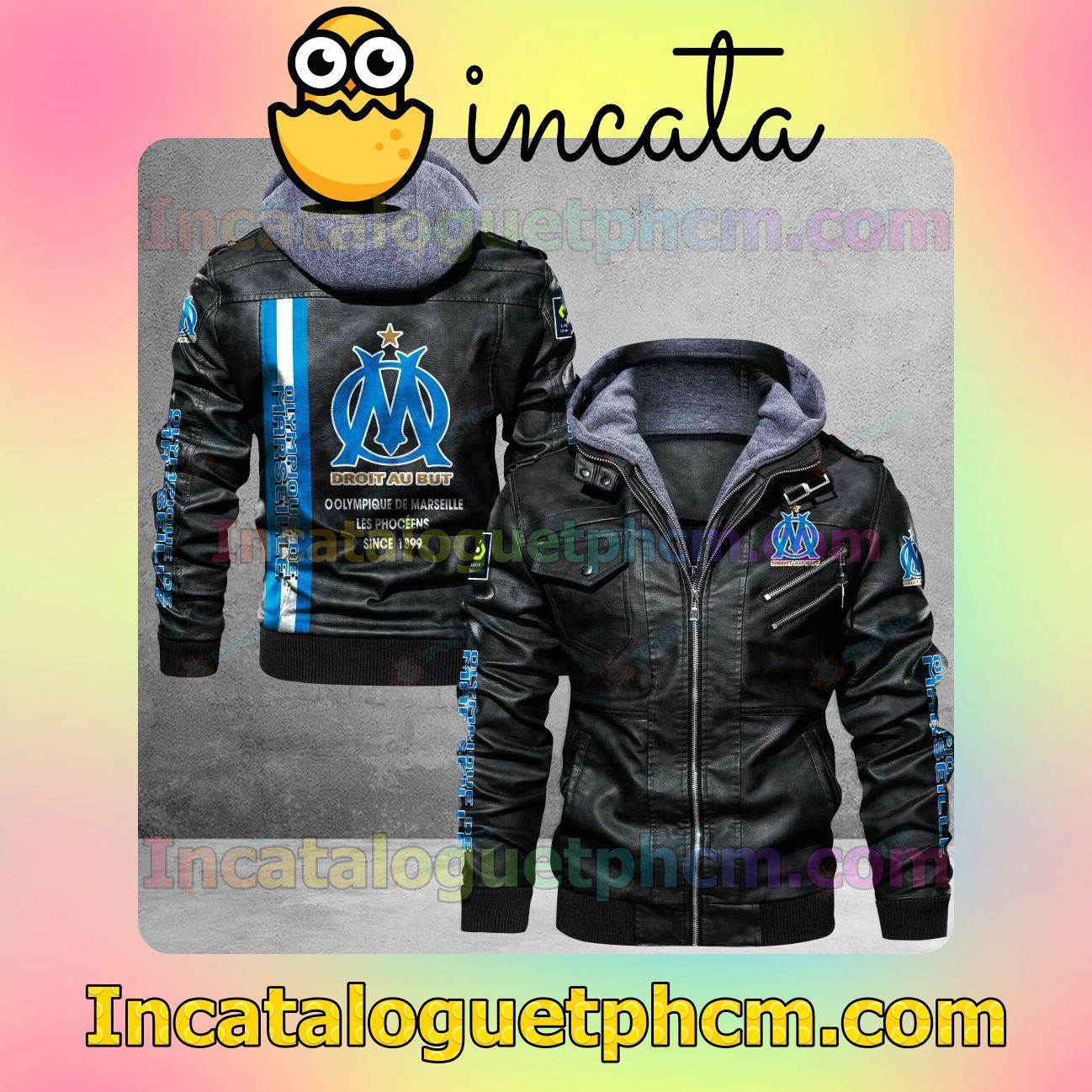 Olympique de Marseille Brand Uniform Leather Jacket