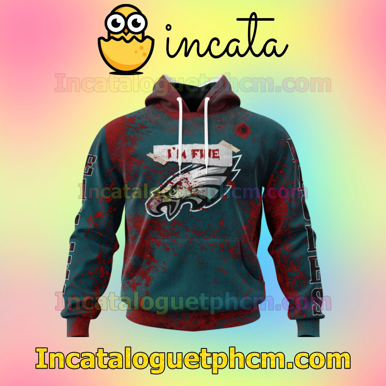 Real Philadelphia Eagles Blood Jersey NFL Scary Pullover Sweatshirt