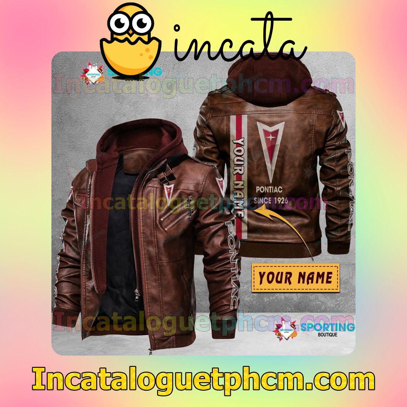 Free Ship Pontiac Customize Brand Uniform Leather Jacket