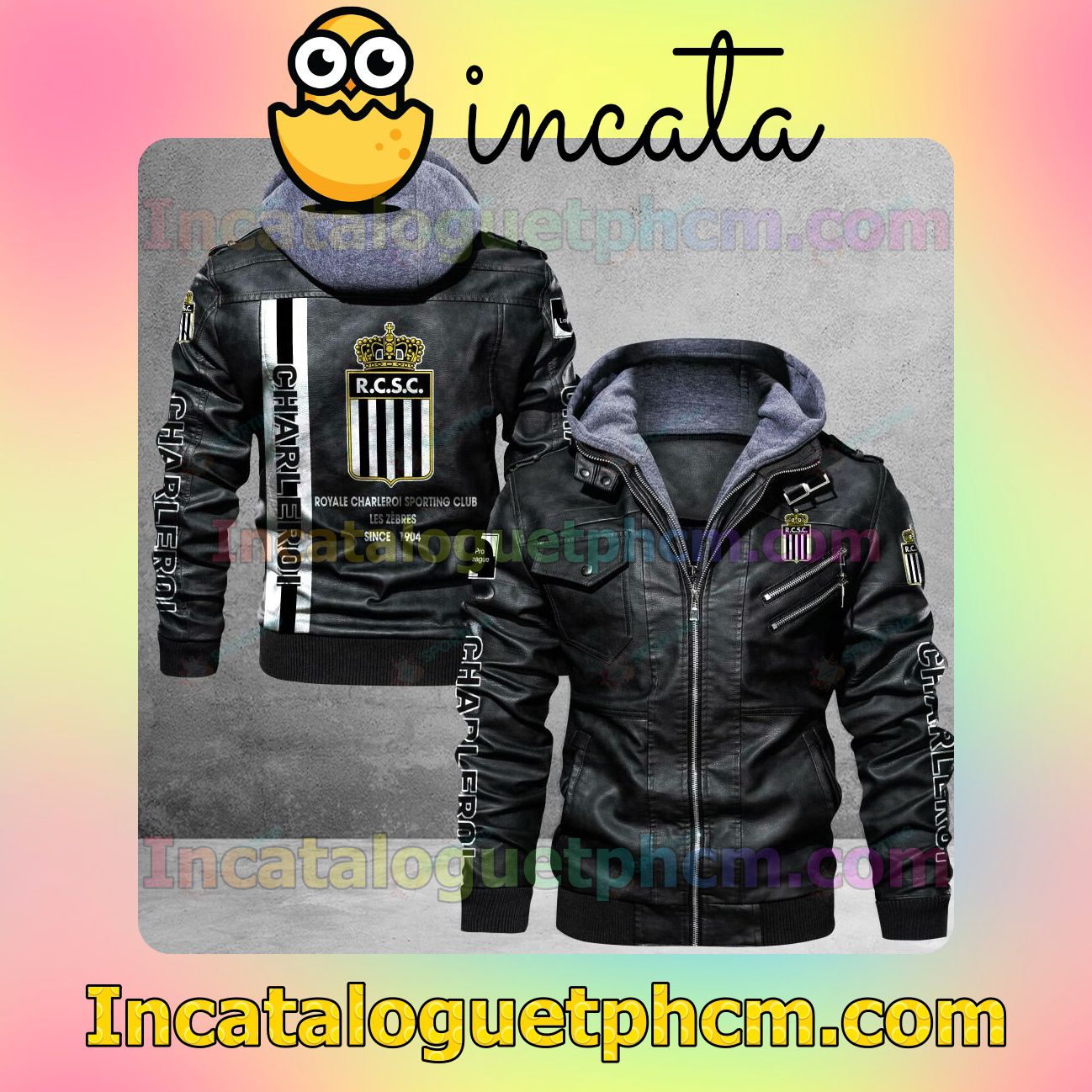 Cheap R. Charleroi S.C Brand Uniform Leather Jacket