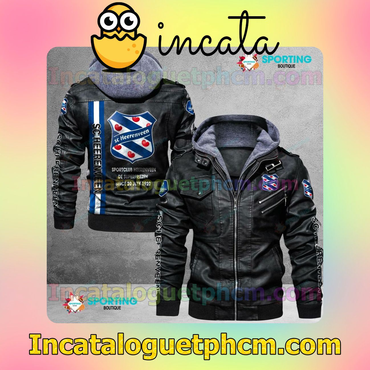 Check out SC Heerenveen Brand Uniform Leather Jacket