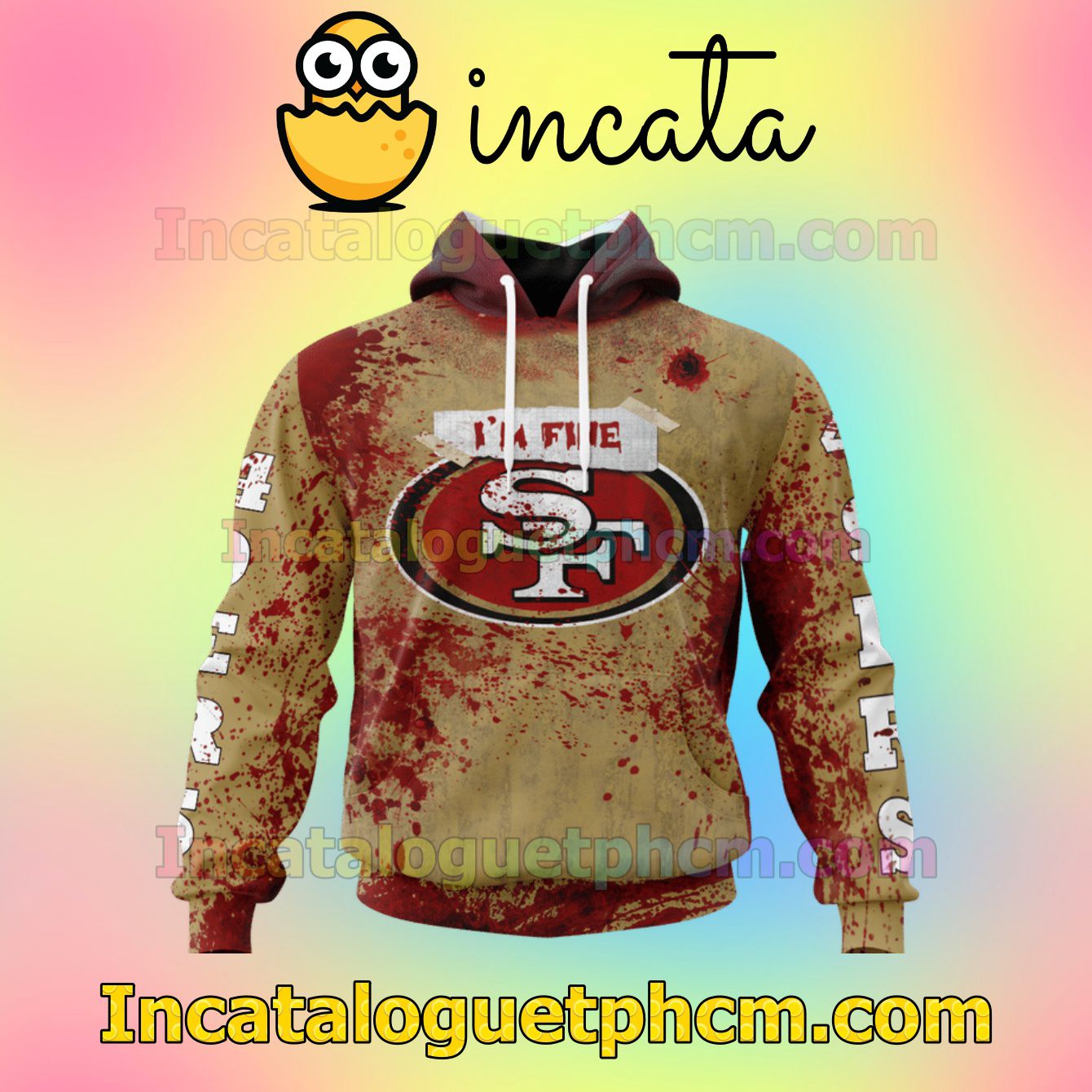 Limited Edition San Francisco 49ers Blood Jersey NFL Scary Pullover Sweatshirt