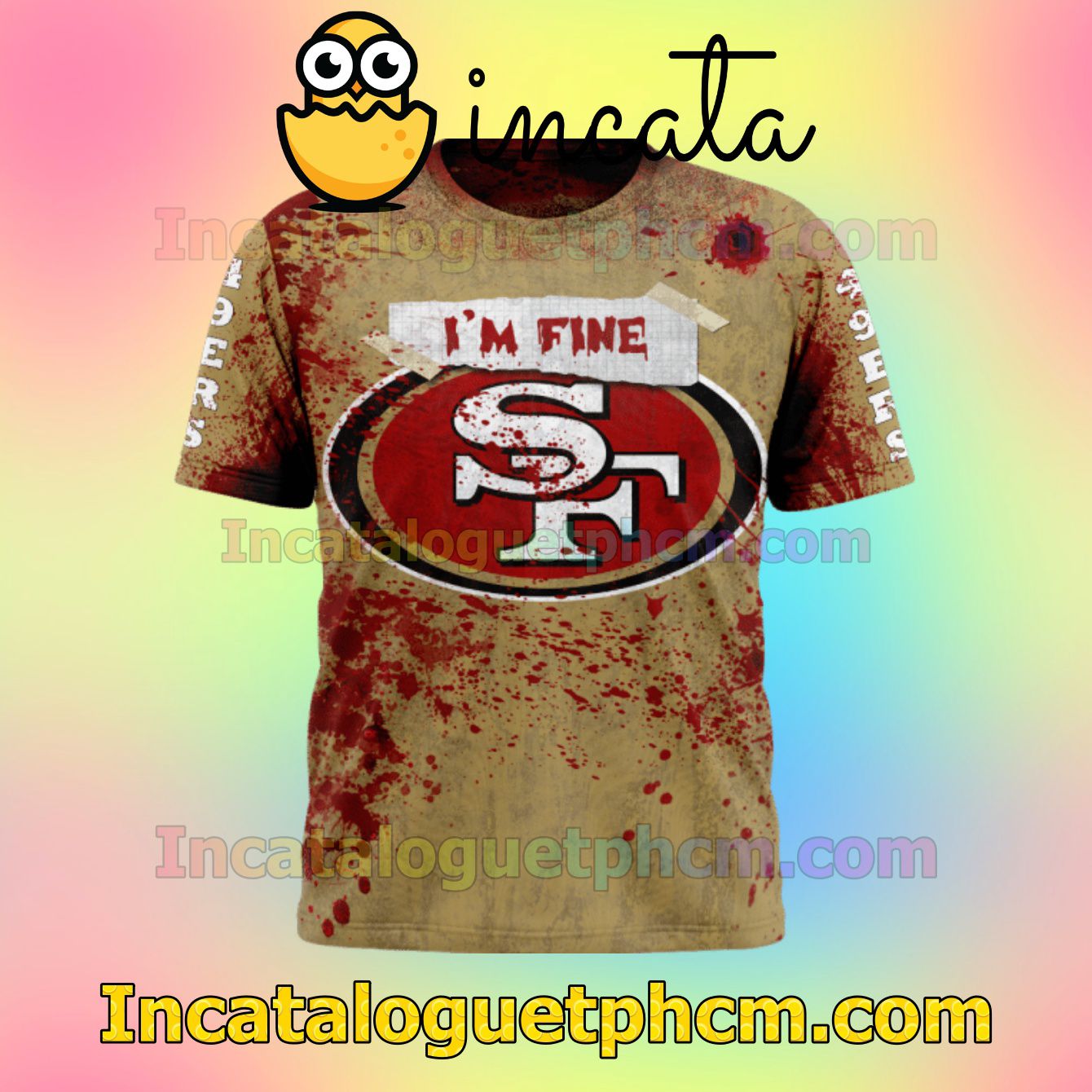 Very Good Quality San Francisco 49ers Blood Jersey NFL Scary Pullover Sweatshirt
