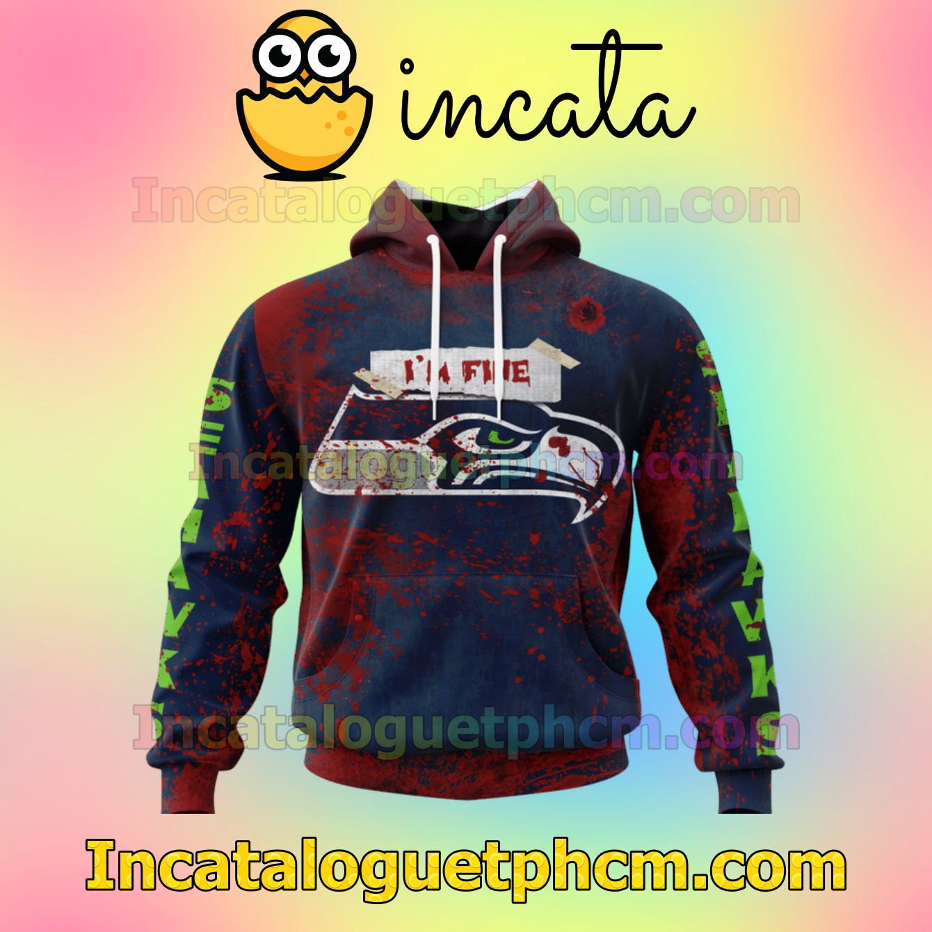 Limited Edition Seattle Seahawks Blood Jersey NFL Scary Pullover Sweatshirt