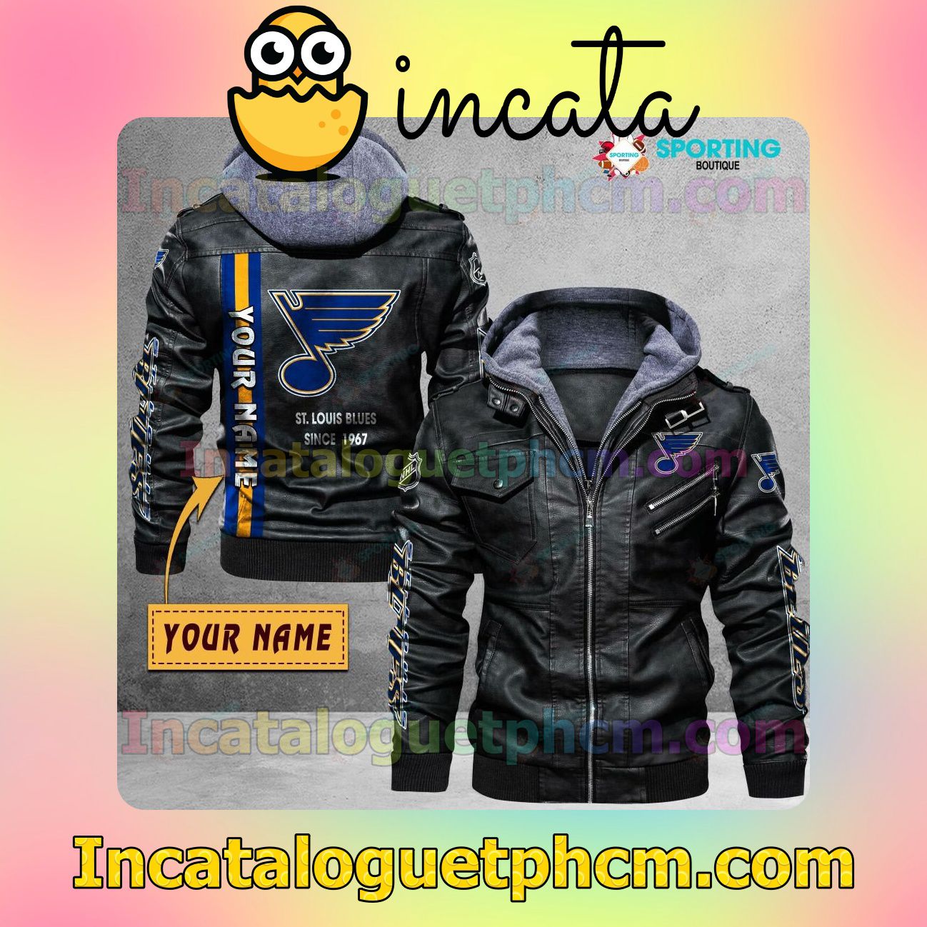 St Louis Blues Customize Brand Uniform Leather Jacket
