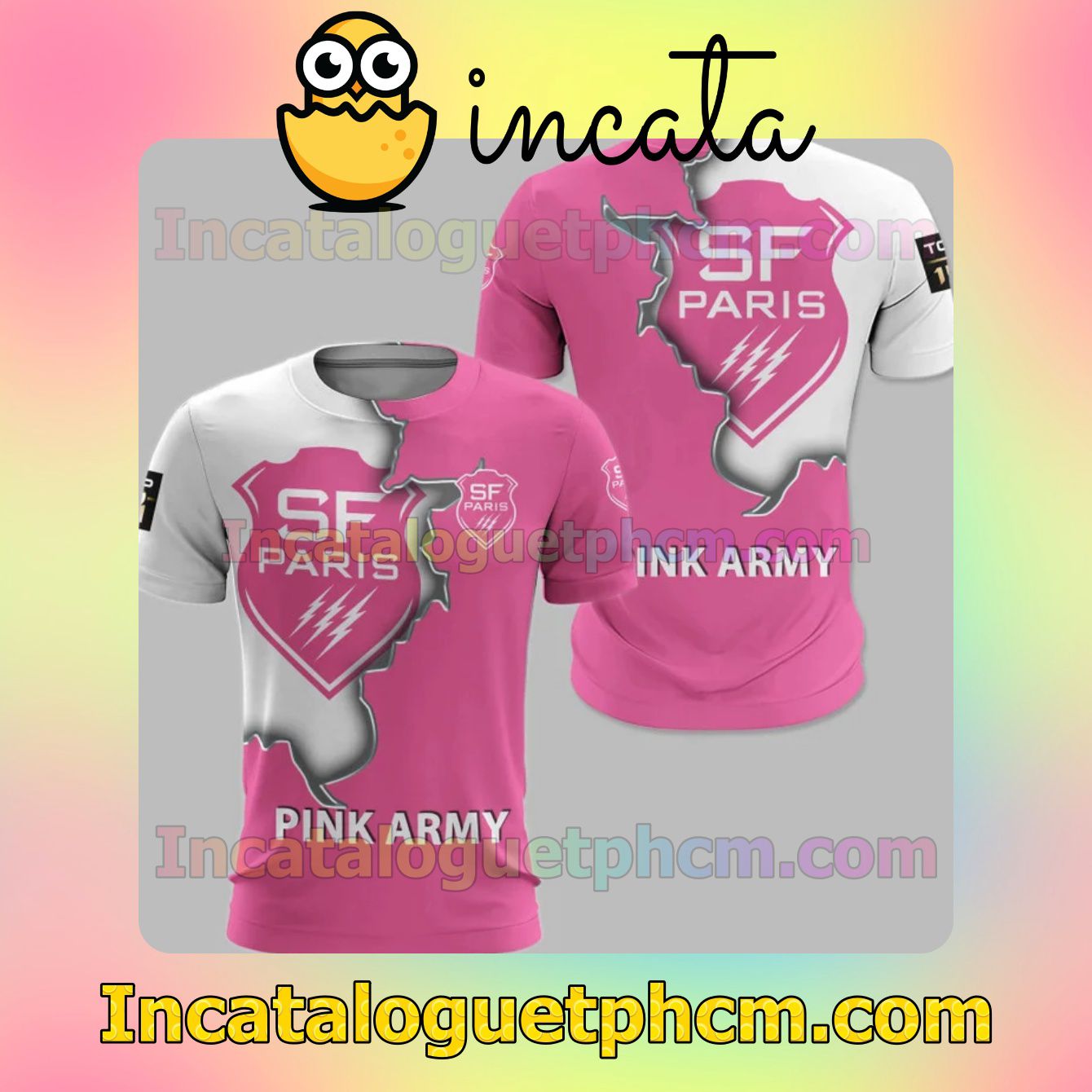Free Ship Stade Francais Pink Army Long Sleeve Tee Bomber Jacket