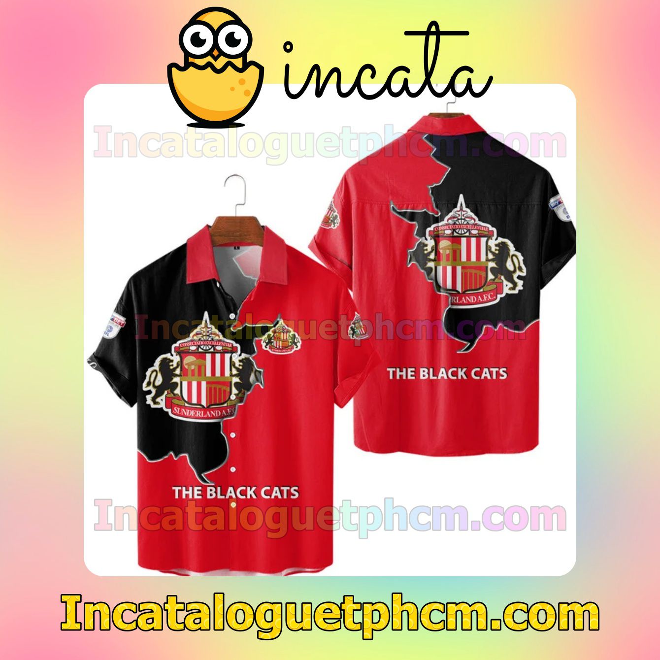 Fast Shipping The Black Cats Sunderland AFC Black Red Long Sleeve Tee Bomber Jacket
