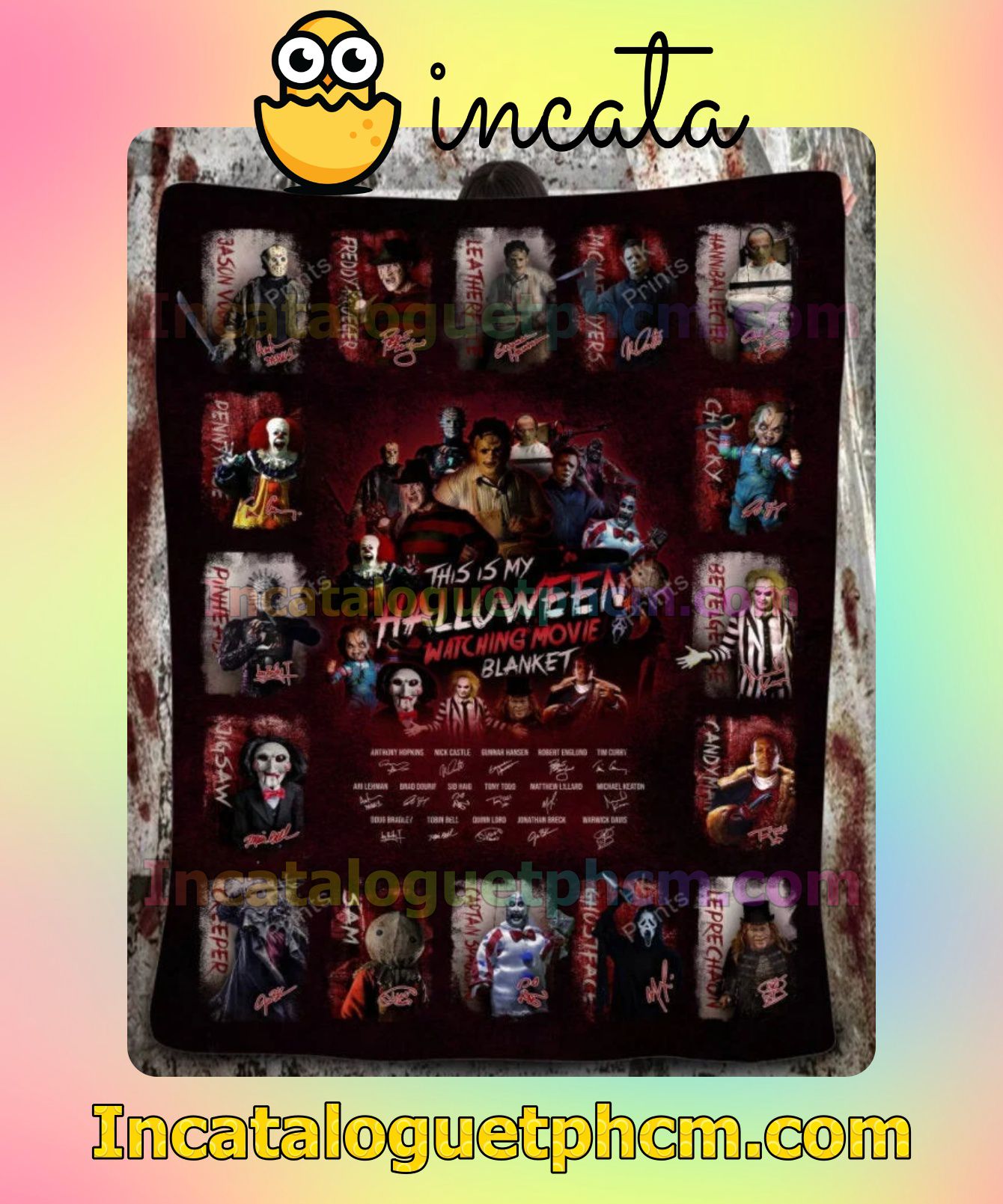 This Is My Halloween Watching Movie Signatures Full Queen Quilt