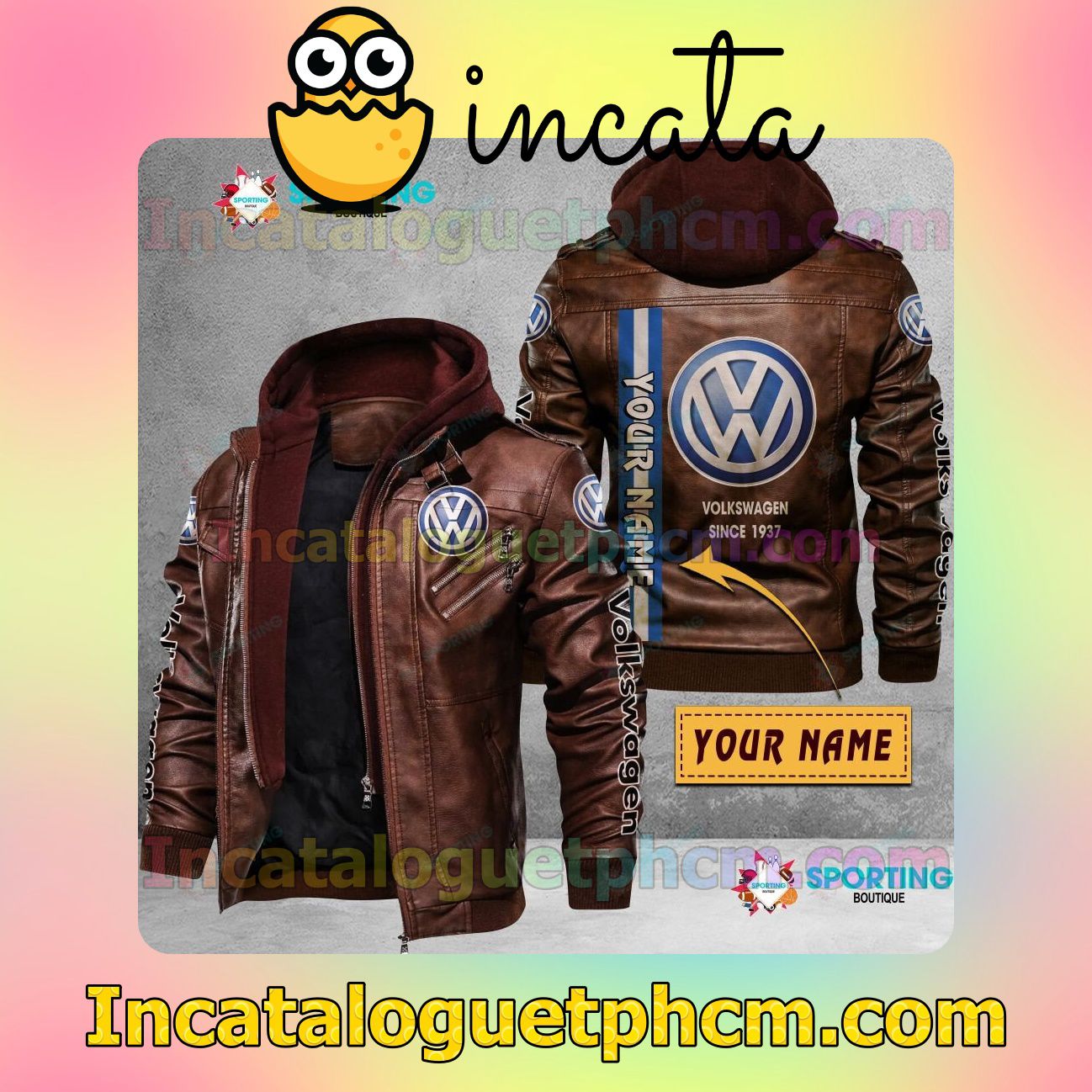 Great artwork! Volkswagen Customize Brand Uniform Leather Jacket