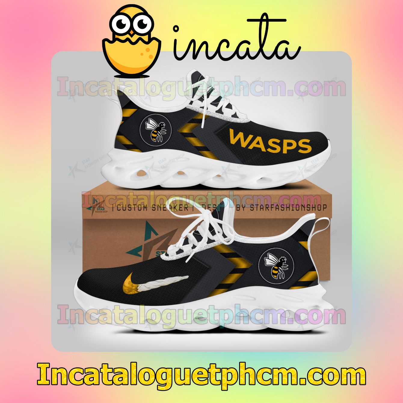 Unisex Wasps RFC Women Fashion Sneakers